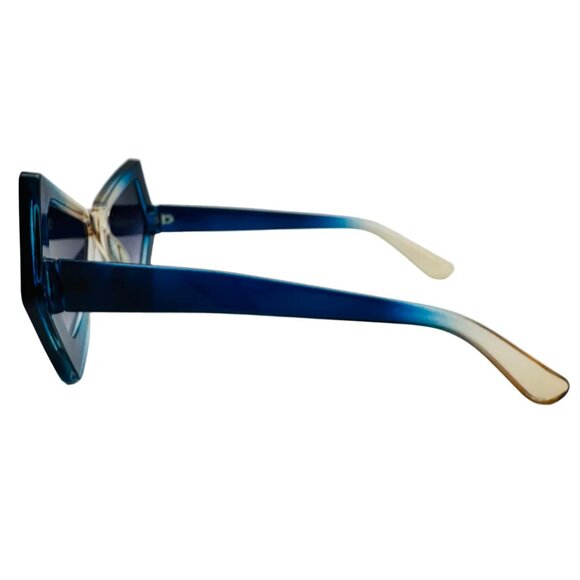 7029 | Blue/Tan Cateye Sunglasses - Picture 3 of 5